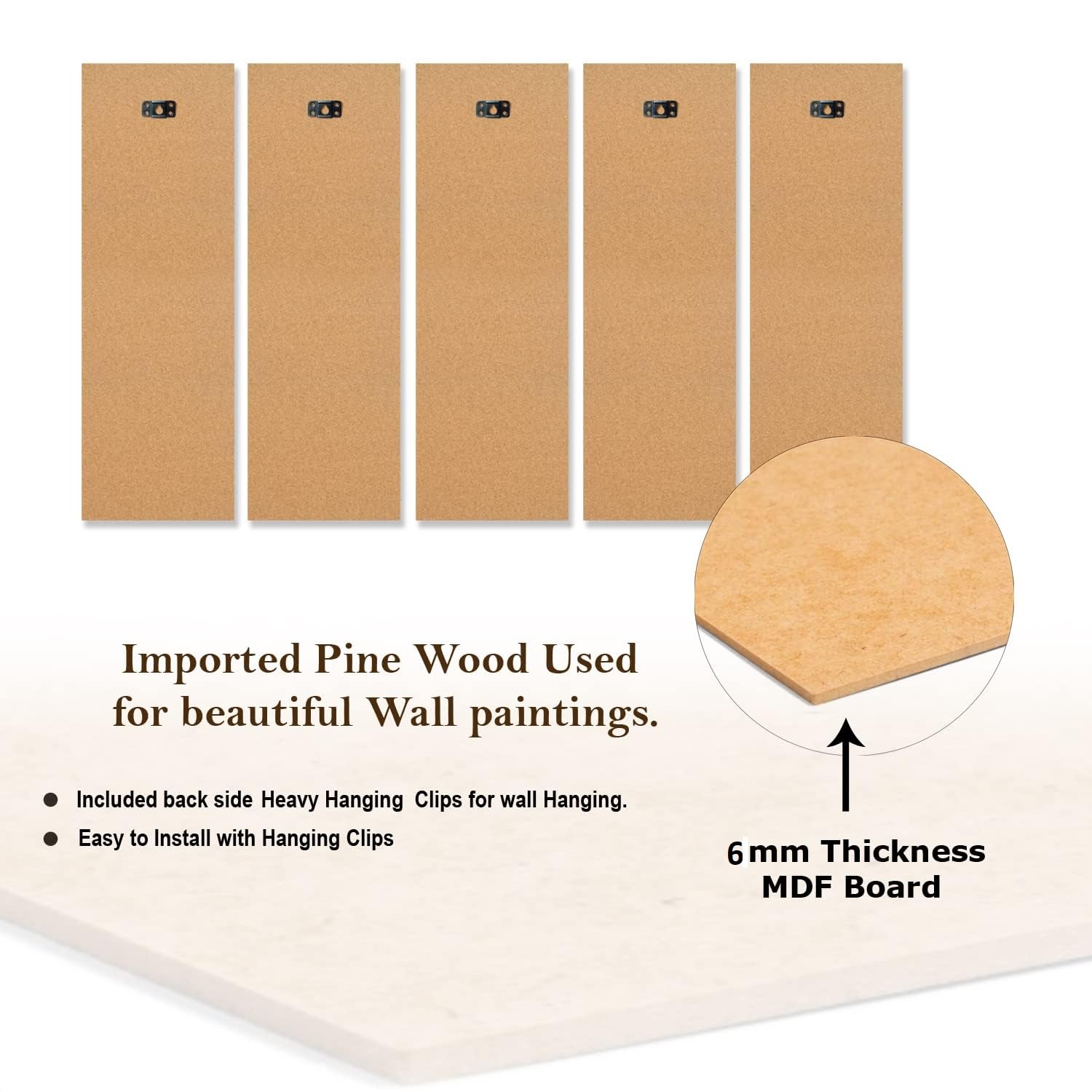 Dekorstation Pink Lotus Flower Leaves Wall Painting For Home,Wall Decorative Painting Multiple Frames Wall Paintings | Set Of -5